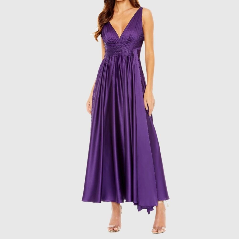 Mac Duggal Purple Midi Dress
